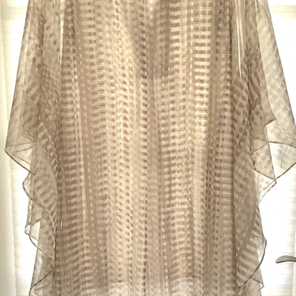 Halston Heritage Printed Kaftan Dress, Mixed Neutrals Ivory Cream, Size XL - Picture 4 of 7